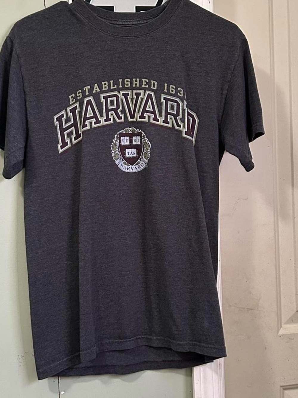 Champion Harvard Arch Logo Short Sleeve T-Shirt - Charcoal